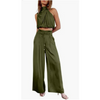 2-teiliger satin-co-ord-anzug – elegante damen bluse und hose