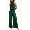 2-teiliger satin-co-ord-anzug – elegante damen bluse und hose