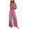 2-teiliger satin-co-ord-anzug – elegante damen bluse und hose