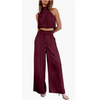 2-teiliger satin-co-ord-anzug – elegante damen bluse und hose