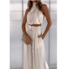 2-teiliger satin-co-ord-anzug – elegante damen bluse und hose