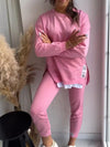 2-teilige gemütliche lounge-kombination - weiche stoff-loungewear für zuhause