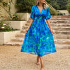 Maxikleid - elegantes damen kleid mit blumenmuster