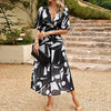 Maxikleid - elegantes damen kleid mit blumenmuster
