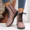 Trendy damen schnürstiefel – knöchelhohe stiefel mit reissverschluss, stabiler sohle und modernem design