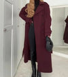 Woll-trenchcoat - eleganter langer roter damenmantel