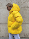 Winterjacke mit abnehmbarer kapuze – warme winddichte damenjacke im oversized design aus baumwolle