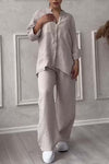 2-teilige leinen-lounge-kombination - lässiger look für damen