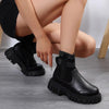 Stilvolle damen-boots – moderne stiefel mit elastischem schaft, reissverschluss und robuster sohle