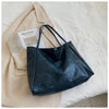 Geräumige leder schultertasche - stylish tote für damen