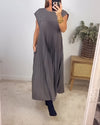 Faltensleeveless kleid - stilvolles midi-kleid für frauen