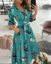 Schmetterlingsdruck-wickelkleid - elegante kleidung für alle anlässe