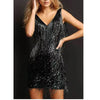 Glänzendes fransen-kleid - elegante abendmode für damen