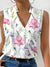 Blumige wickelbluse - ärmellose damenbluse