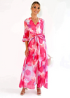 Maxi kleid - elegantes langes pinkes damenkleid