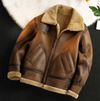 Leder bomberjacke - klassische damen coat mit lammfellfutter