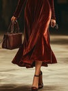 Elegantes samt off-shoulder kleid - stilvolle abendmode