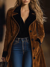Langer wildleder-trenchcoat - elegante oberbekleidung für frauen
