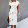 Blumenmuster kleid - zauberhaftes weisses sommerkleid für damen