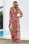 Maxi floral kleid - elegante pinke sommergarderobe für frauen
