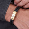 Chicer lederarmband für männer – personalisierte gravur für den besonderen moment