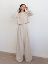 2-teiliger palazzo-anzug - schicker damen jumpsuit und top