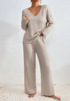 2-teilige lounge-kombination - gemütliches damen-rippstrick-pyjama-outfit