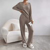 2-teilige lounge-kombination - gemütliches damen-rippstrick-pyjama-outfit