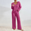 2-teilige lounge-kombination - gemütliches damen-rippstrick-pyjama-outfit