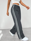Damen casual hosen - entspannender, lockerer schnitt mit seitlichen streifen