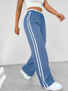 Damen casual hosen - entspannender, lockerer schnitt mit seitlichen streifen