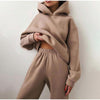 2-teilige loungewear kombination - kapuzen-trainingsanzug für frauen