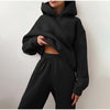 2-teilige loungewear kombination - kapuzen-trainingsanzug für frauen