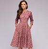 Blumen midi kleid - elegantes damenkleid mit taschen