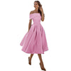 Chic off-shoulder midi kleid - modisches cocktailkleid für frauen