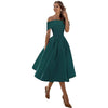 Chic off-shoulder midi kleid - modisches cocktailkleid für frauen