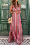 Maxikleid - lebhaft rotes damen halterneck design