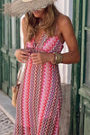 Maxikleid - lebhaft rotes damen halterneck design